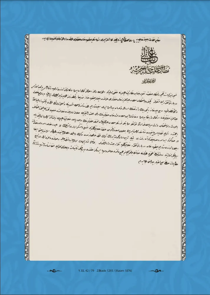Kaşgar Emiri Yakup Han'ın Sultan Abdülazize Teşekkür Mektubu